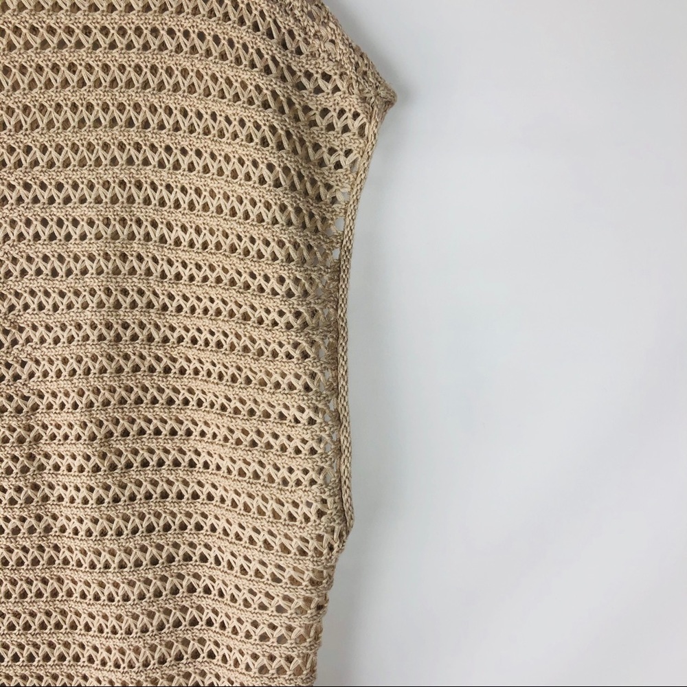 Ny&C Beige Open Knit Minimalistic Boho Tank Top - image 7